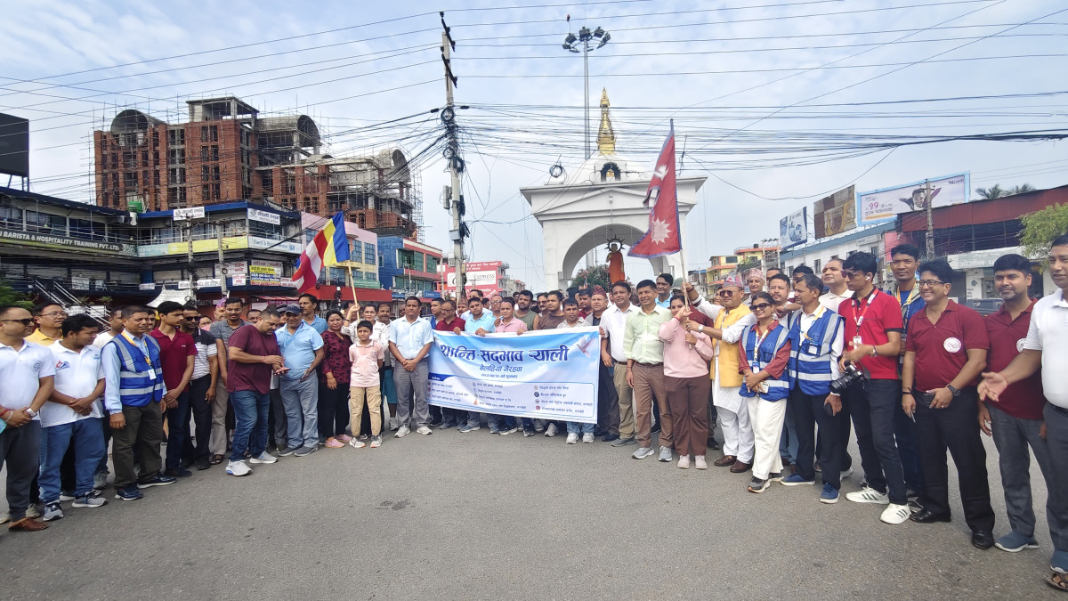 रुपन्देहीकोे जनजीवन सामान्य बन्दै, पत्रकारहरुको अगुवाईमा बजार चलायमान गराउन शान्ति र्याली