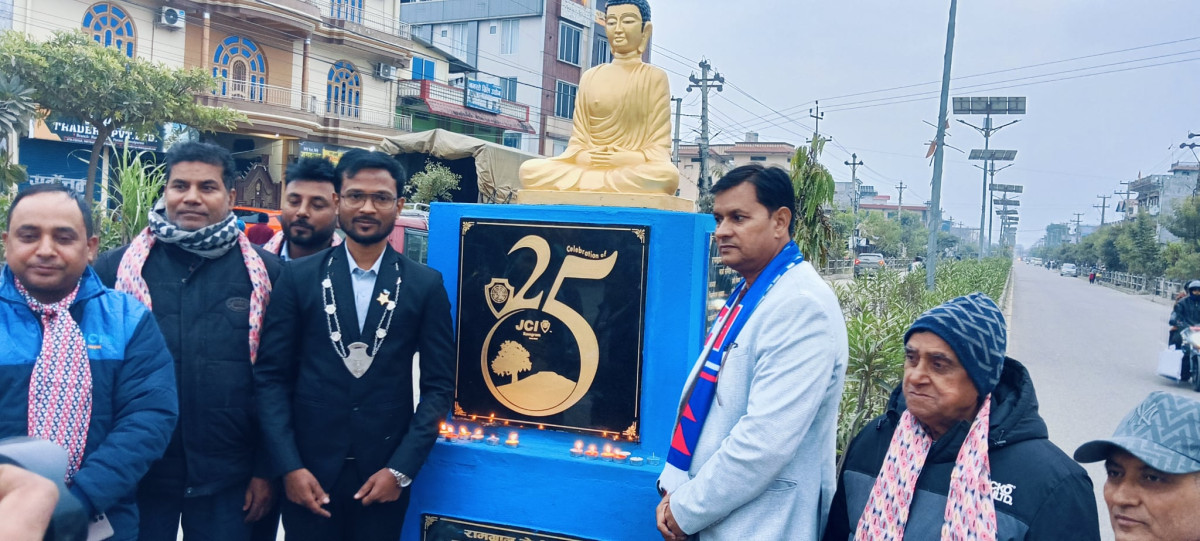 रामग्राम जेसीज २५ औ स्थापनामा बुद्धको मूर्ति स्मारक तथा जेसीज गेटको निर्माण